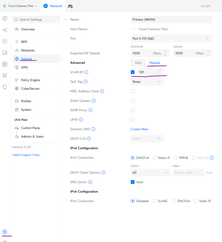 UCG-Fiber config with Hiper